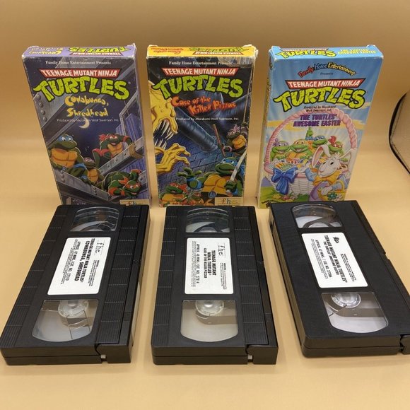 VTG Teenage Mutant Ninja Turtles VHS. Three Movie Bundle 90s - Picture 2 of 5